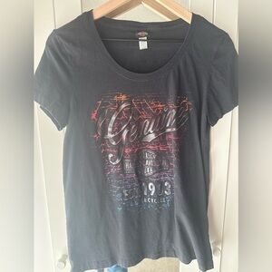 Harley-Davidson Women's Black Tee with Colorful Graphic